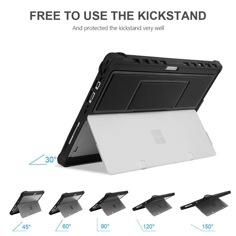 Case for 12.3" Microsoft Surface Pro 7+/Pro 7/Pro 6/Pro 5/Pro 4 with Shoulder Strap, Hand Strap, Stylus Pen Holder, Rugged, Shock-absorbing and Drop-resistant(12.3inch)
